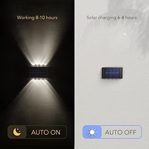 Fruhrer Solar Powered Up Down LED Wall Lights, Yellow - Image 3