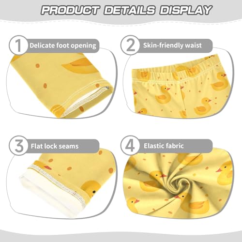 Yellow Duck Cute P Girls Leggings Athletic Pants Tights Stretch Bottom3