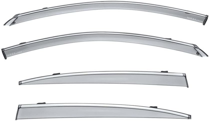 WellVisors Window Visors Wind Deflectors Compatible with Infiniti 2014-2024 Q50 with Chrome Trim Rain Guards 3-847IN008