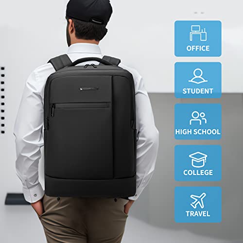 Victoriatourist Business Backpack For Men，Water-Repellent High Tech Smart Computer Durable Backpack With Usb Charging Port, Travel Laptop Backpack Fits 17.3 Inch Notebook(Black) #TOP6