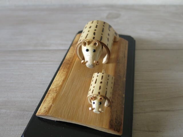 Amazon.co.jp: 竹細工干支「亥」イノシシ＊置物木工竹工芸