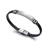 Longitud: 21,5 cm Viceroy, Brazalete Moderno para Hombre, de Acero Inoxidable y Piel 21.5 cm - 6300P01010