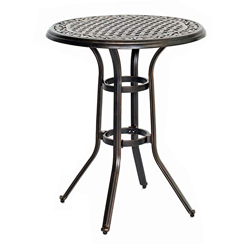 Hanover 3-Piece Bistro Set In Tan Traditions Rust-Free Aluminum High Dining Outdoor Pati #TOP7