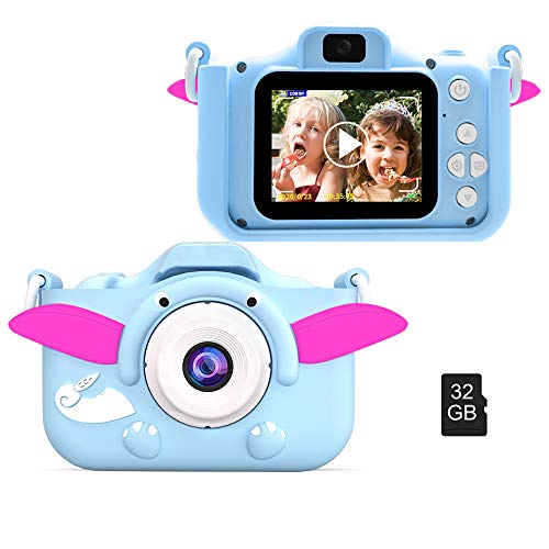 Kinderkamera, Digitalkamera Kinder 40MP 1080P HD Selfie-Kamera 2 Zoll HD-Bildschirm mit 32G TF-Karte Weihnachten Fotoapparat Geburtstag Geschenke