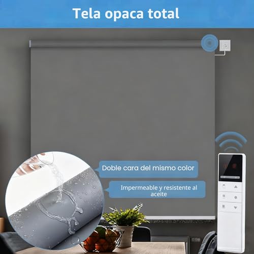 Miniatura 6 de Tipiace Persianas Eléctricas Recargables Cortinas De Tejido Impermeable Gruesas Con Sombreado Completo, Adecuadas Para El Hogar, Tamaño Personalizado Beige Amarillo W120 X H160cm