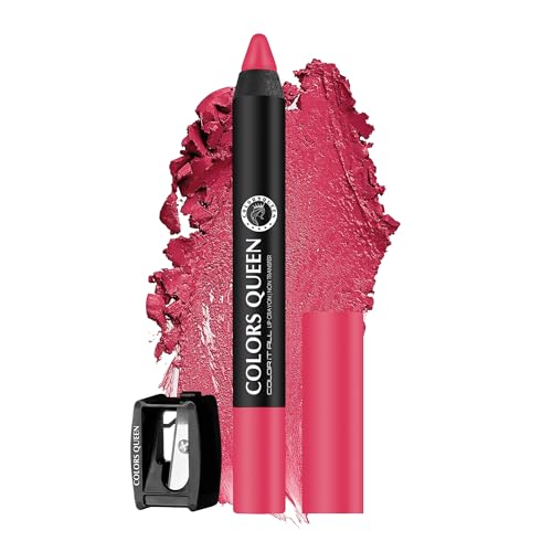 Image of Colors Queen Color It All Long Lasting Crayon Lipstick | Up to 18 Hours Stay | Creamy Matte Finish | Waterproof & Light Weight| Smudge Proof & Non-Transferable | Lipstick for Women (Pink Rose,3.5g)