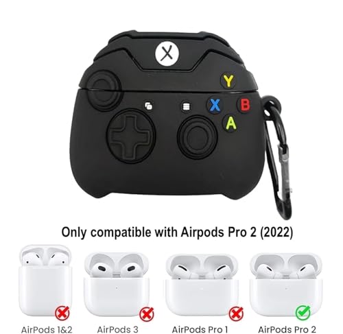 Image of YODI Case Cover for Airpods Pro|Pro 2|Airpods Pro 3|Airpods 4 Pouch, Silicone Cases with Cleaner Kit 360 Drop Protection,Shock-Resistant ((Gaming-Pad Black), Airpods Pro /Pro 2)