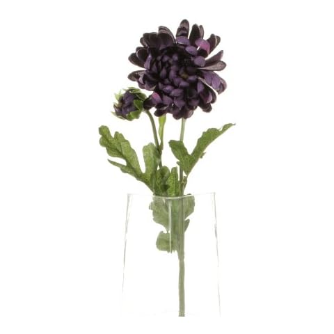 Floral Elegance Artificial 55cm Single Stem Dark Purple Chrysanthemum Flower Cover