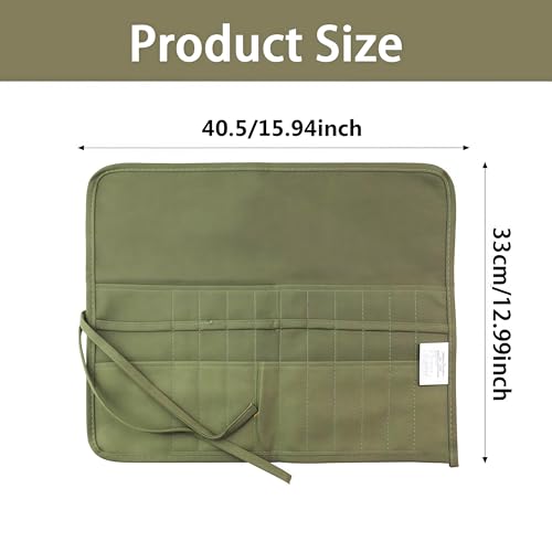 Image of Premium Canvas Paint Brush Holder Organizer Roll Up Case, 24 Slots Portable Artist Storage Bag for Acrylic, Oil, Watercolor Brushes, Pencils, Pens & Art Supplies