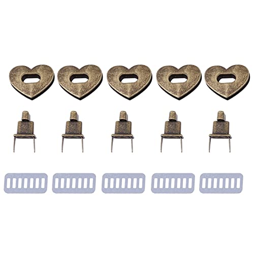 5 Sets Purse Lock, 2 Colors Bag Lock Heart Shape