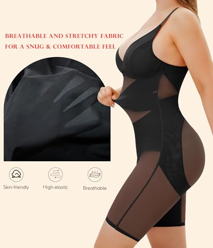KUMAYES Shapewear Bodysuit for Women - Tummy Control Butt Lifter Fajas Body Shaper V-Neck Body suit Waist Trainer4