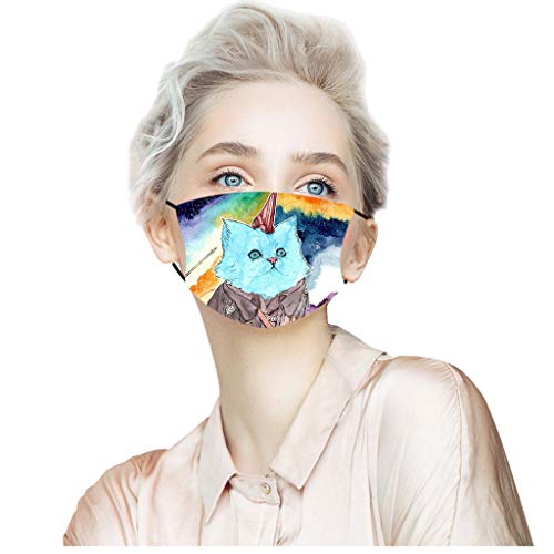 Romantic Visage en Tissu pour Adulte Visage Lavable Mas-Ques réutilisables Màsc pour Les Sports en Plein air Imprimé Animal Mignon (Peut Mettre Un Filtre)