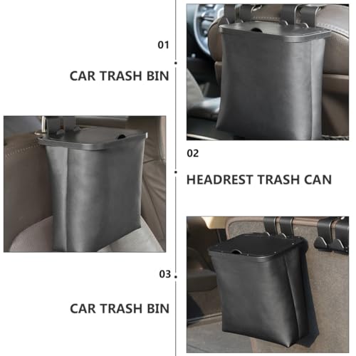 Cubo de basura plegable para automóvil en material ABS y cuero resistente BETOOKY 7