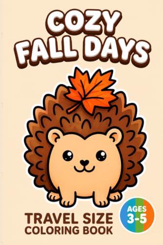 Travel Size Coloring Book: Cozy Fall Days: Bold and Easy Autumn Nature, Animals and Harvest Designs for Toddlers & Kids Ages 3-5, Portable 6x9 Pocket ... (Travel Size Coloring Books for Toddlers) image 2