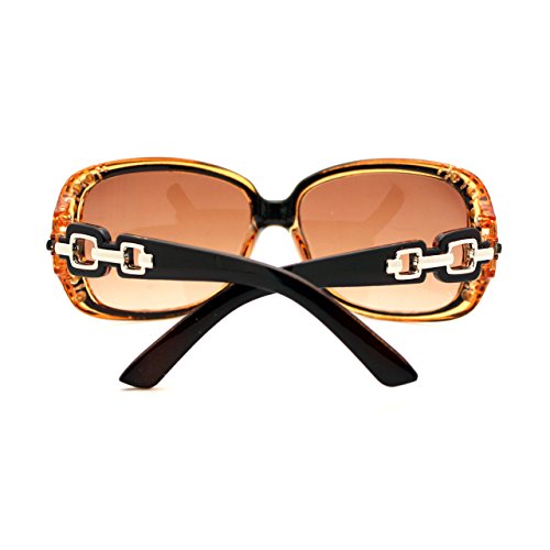 JuicyOrange Womens Bifocal Lens Sunglasses Oversized Square Rhinestone Frame (Brown, 2.75)4