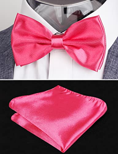 Image of Alizeal Mens Multicolored Silk Solid Cummerbund Bow Tie Set