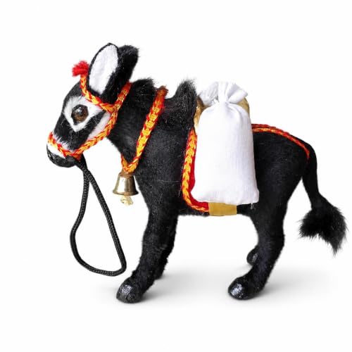Peluche de burro coleccionable de 16 cm acabado negro café de alta fidelidad