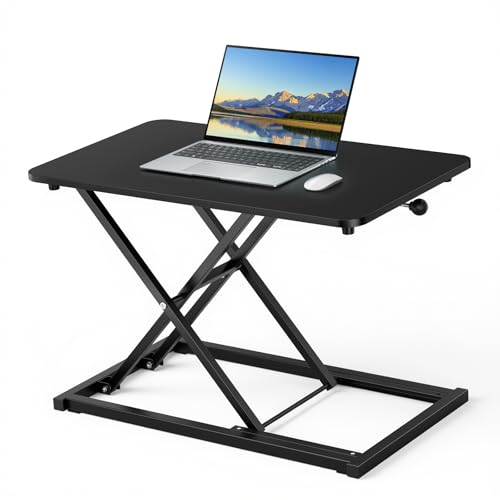 KEYSAFER Convertisseur de bureau debout réglable en hauteur 60 x 34 cm - Support ergonomique pour clavier et souris - Support pour clavier d'ordinateur pour le bureau, moniteur de bureau debout et