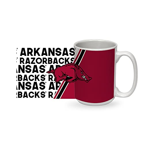 Rico Industries NCAA Arkansas Razorbacks 15 oz White Ceramic Mug