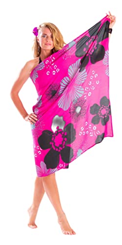 Womens Hibiscus Flower Swimsuit Sarong