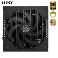 MSI MAG A1000GLS PCIE5 Netzteil, 1000W, 80 Plus Gold, ATX 3.1, PCIe 5.1 GPU Unterstützung, Native 12V-2x6, Zweifarbiger 12V-2x6 Anschluss, ATX PSU, Modulare Kabel – Ansicht 3