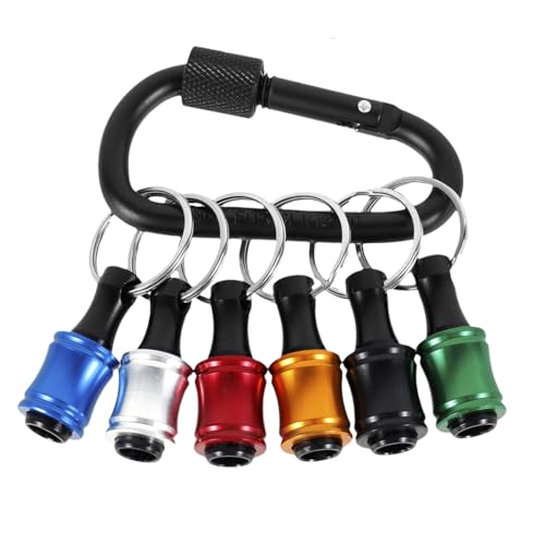 6Pcs Keychain Bit Holder For Impact Driver, 1/4" Socket Hex