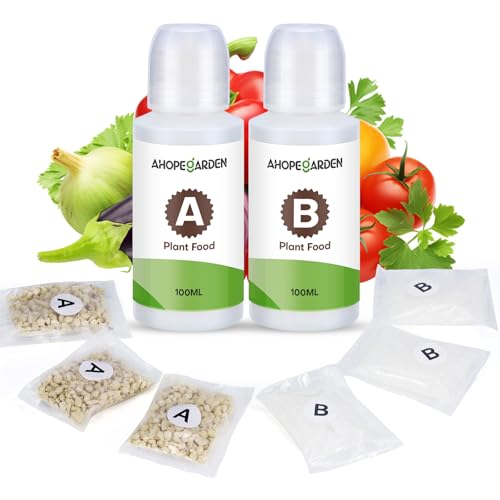 Ahopegarden 800ml A&B Hydroponic Nutrients: Hydroponic Plant Food for Aerogarden, Liquid Plant Food for Vegetables, Fruits, Flowers, ect - All-in-One Fertilizer Solution for Hydroponics Growing System