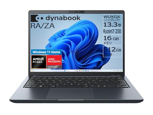 dynabook �m�[�g�p�\�R�� RA (1kg���� AMD Ryzen 7 250/13.3�^WUXGA�i16:10) /Windows 11 Home/16GB/512GB SSD/�l�r�����u���b�N)Web���f�� W6RAZA7CAH