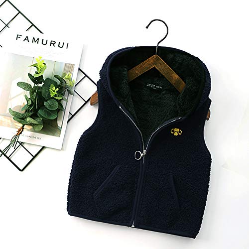 Happy Cherry Girls Polar Fleece Vest Reversible Cartoon Zipper Hooded Waistcoat2