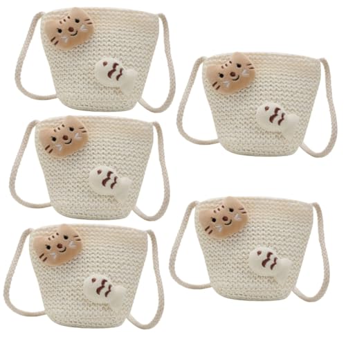 Sac à bandoulière tissé pour fille garçon pour ranger les jouets de plage en extérieur