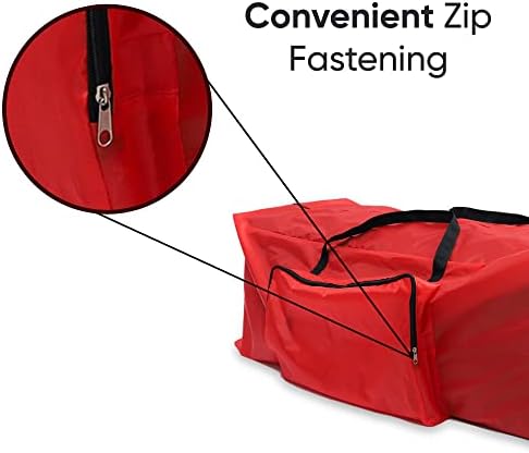 ASAB Christmas Tree Storage Bag | 1x Large Xmas Decoration Waterproof Bag with Carry Handles | 7ft Christmas Tree Storage | Zip Fastening Xmas Tree Storage And Organiser Bag | Red
