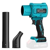 UPF ブロワー 洗車 超強力 2種類のノズル付き エアダスター 電動 380W 高効率 45000RPM マキタ18V互換バッテリー対応 電動エアダスター 充電式 70MM特大ターボファン コードレス ブロワー 小型 (PC 掃除/キーボード/車内/エアコン/洗車用/水滴/落ち葉の吹飛ばし/庭掃除/除雪等)ブルー