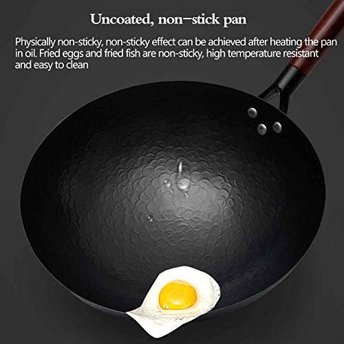 Wok de hierro fundido con fondo redondo antiadherente 30 cm miniatura 2