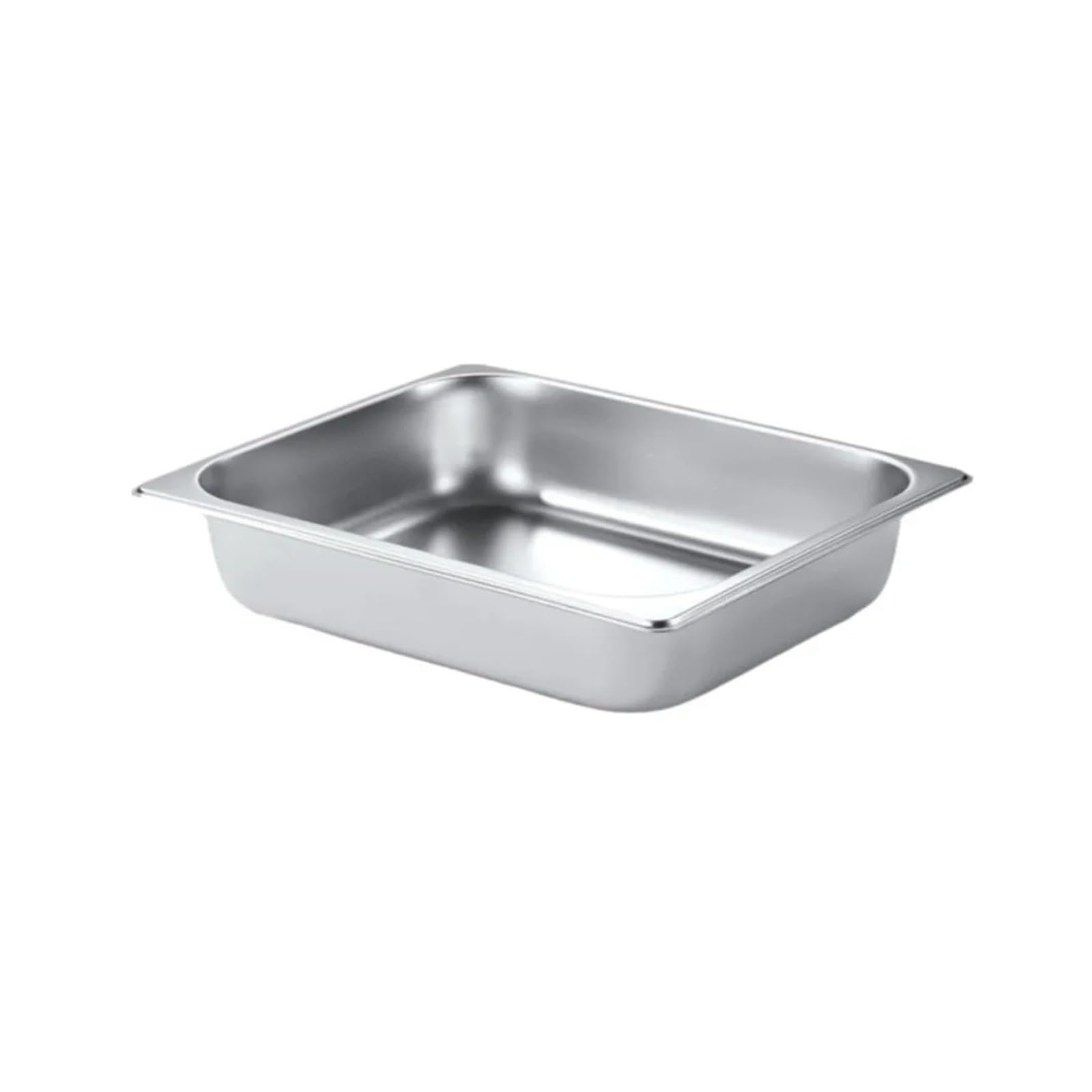 Teglia for Alimenti in Acciaio Inox 32,5 cm x 26,5 cm con Coperchio Vassoio Rettangolare Bacino Addensato(2cm)