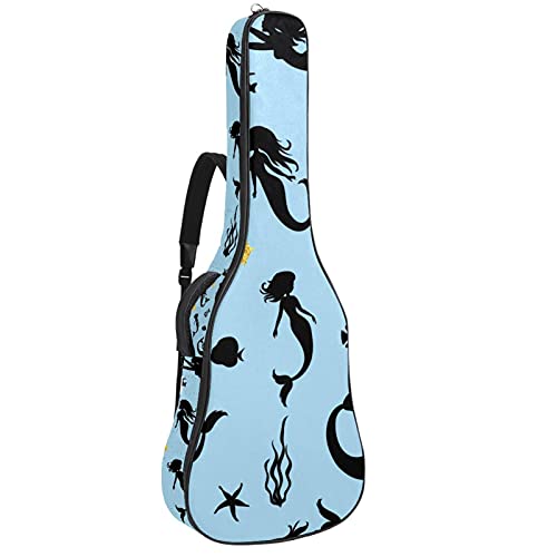 Housse guitare électrique basse classique acoustique sac transport bleu sirène