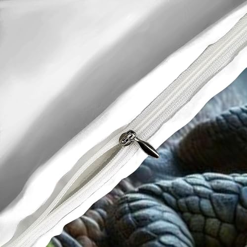 Housse de couette crocodile en microfibre 135x200 cm avec fermeture éclair pour lit simple