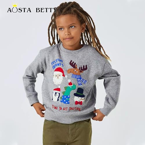 Boys Sweatshirts Casual Sweatshirts Cotton Sweatshirts Long Sleeve T-shirts Crew Neck Cartoon Tops for Boys-3583