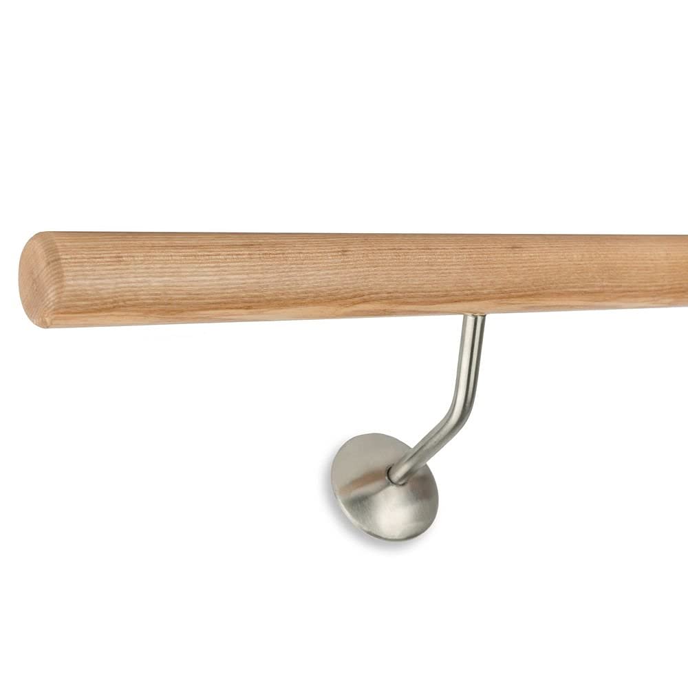 Barra per Balletto in Frassino incl. 2 Supporti in Acciaio Inox con 15 cm di Distanza dalla Parete