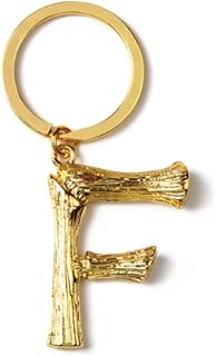 ARFUKA Keychain Alphabet Keyring Stainless Steel Letter F Keychain Key Ring Birthday Christmas Gift Key Chain for Men and Women Gold