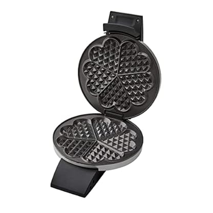 Cloer 1639SR Waffeleisen, Herzwaffel 15,5 cm Ø, doppelte Antihaftbeschichtung, zuckerresistent, 930 W, Backampel, praktische Standfunktion, hochwertiges Edelstahlgehäuse, Edelstahl – Bild 5