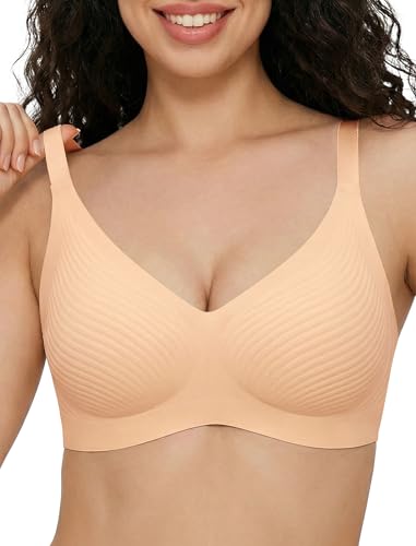 Image of Jelly Bras for Women Plus Size Minimizer No Underwire Supportive Full Coverage Wider Straps Seamless Tshirt Bra