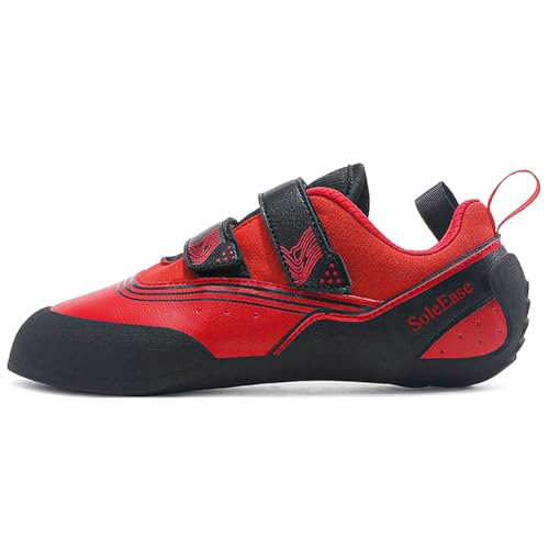 SoleEase All-Around Men & Women Climbing Shoes for Sport Climbing and Bouldering (902_Red,40)