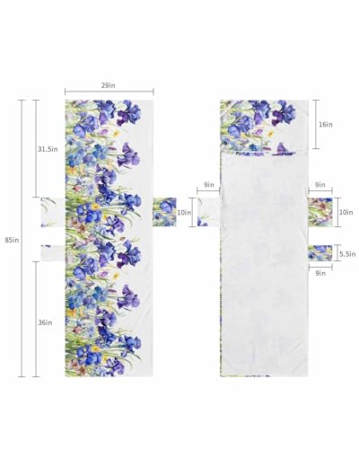 Blue Spring Floral Beach Lounge Chair Towel Cover, Soft Chaise Lounge Towel with Side Pockets Patio Pool Chairs Cover for Beach/Pool Sunbathing 29x85 Watercolor Flowers Summer Botanical