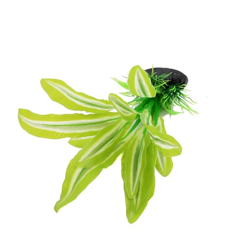 Image of Silk Aquarium Plants for Betta Fish Tank, Green-Yellow, 8 Inch | 2 Pieces, Aquatic Water Grass Decoration