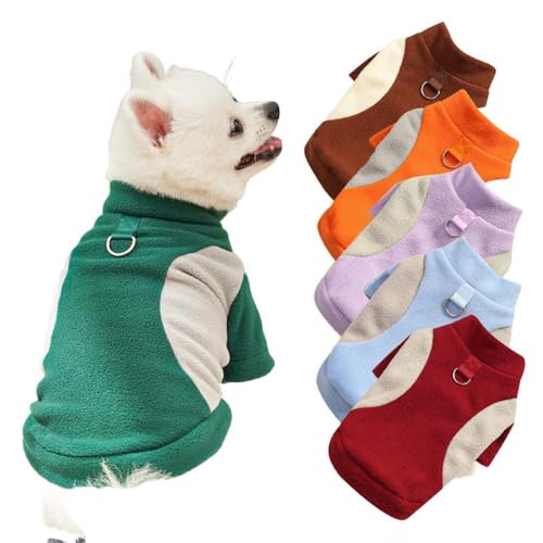 ISUPY 犬服 Tシャツ 秋冬 かわいい ペット服 コート 犬猫洋服 ドックウェア パーカー ボア Dカン付き 防寒 あたっか 小型犬 中型犬 大型犬 お散歩 ?外 軽量 着脱簡単 ペット用品 (XL,グリーン)