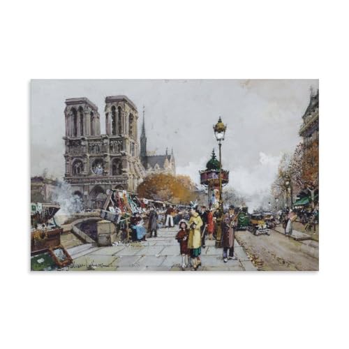 Idée cadeau décoration Notre-Dame Eugène Galien-Laloue poster sur toile pour crémaillère