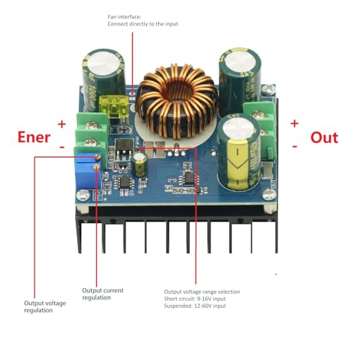 600W DC to DC Boost Converter DC 12-60V to 12-80V Boost Converter Step Up Adjustable Module Power Supply,High Power DC Step Up Converter2
