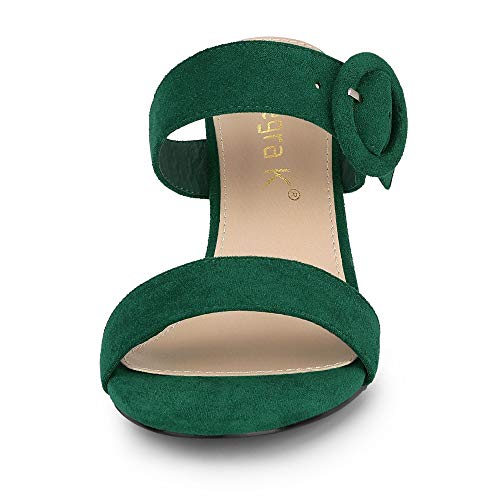 Allegra K Women's Opened Toe Buckle Stiletto Heels Slide Sandals3