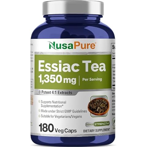 NusaPure Essiac Tea 1350 mg 180 Veggie Caps (Vegetarian, Non-GMO) Cover