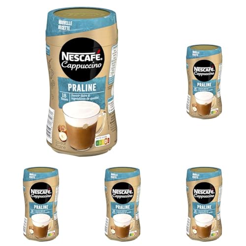 Nescafé Cappuccino Praline - Café Soluble - Boîte de 279g (Lot de 5)
